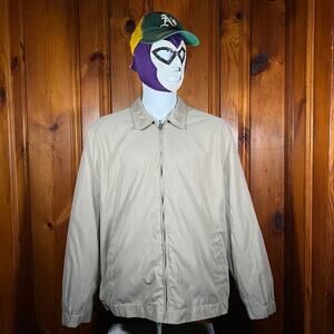 Covington XL 90s Bomber Jacket Tan World Travel Club Vintage Windbreaker